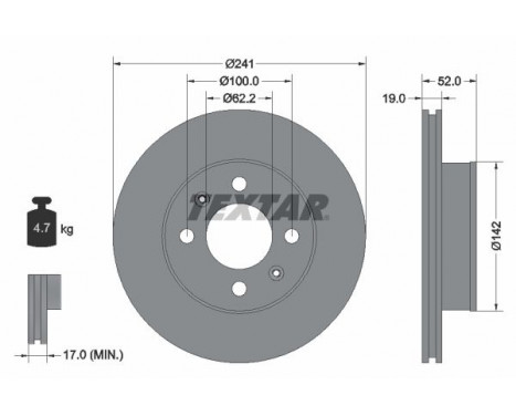 Brake Disc PRO 92128503 Textar