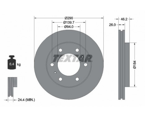Brake Disc PRO 92128803 Textar