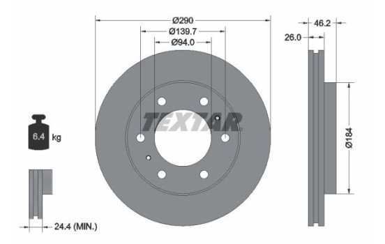 Brake Disc PRO 92128803 Textar