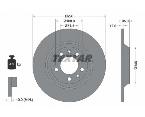 Brake Disc PRO 92129603 Textar