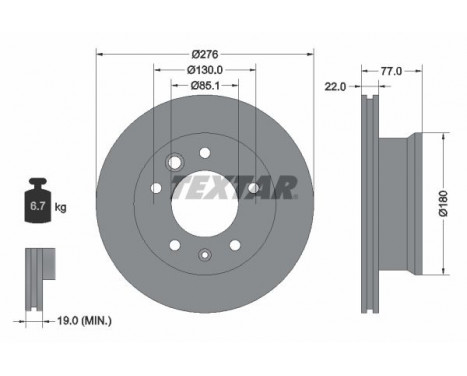 Brake Disc PRO 92131503 Textar