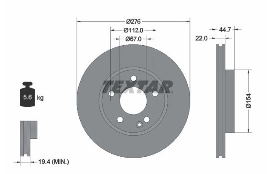 Brake Disc PRO 92131903 Textar