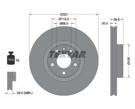 Brake Disc PRO+ 92132305 Textar