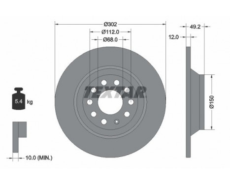 Brake Disc PRO 92132503 Textar