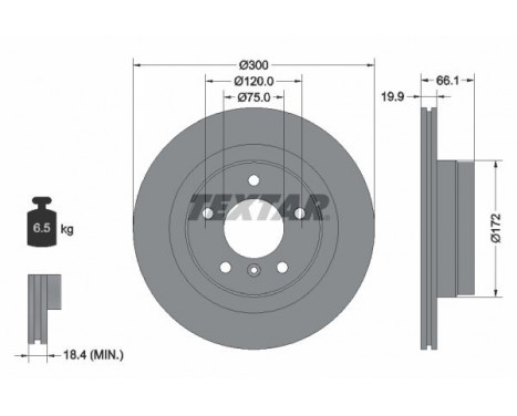 Brake Disc PRO 92133003 Textar