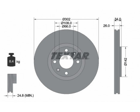 Brake Disc PRO 92133203 Textar