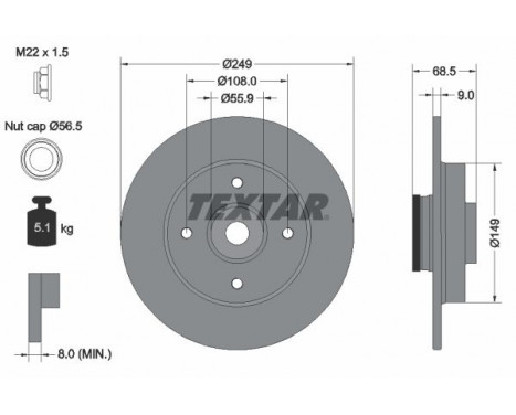 Brake Disc PRO 92133303 Textar