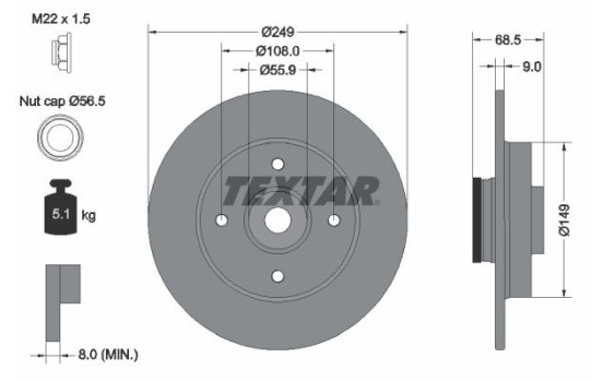 Brake Disc PRO 92133303 Textar