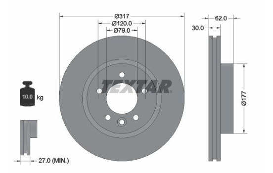 Brake Disc PRO+ 92134505 Textar