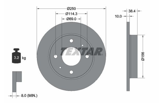 Brake Disc PRO 92134903 Textar