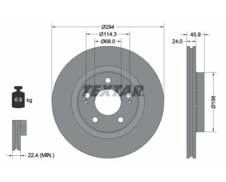 Brake Disc PRO 92135203 Textar