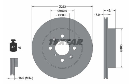 Brake Disc PRO 92135303 Textar