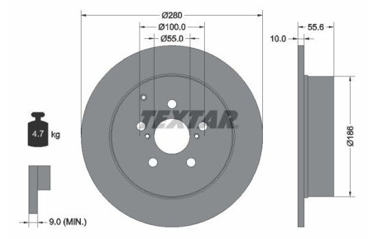 Brake Disc PRO 92135703 Textar