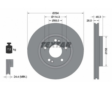 Brake Disc PRO 92136403 Textar