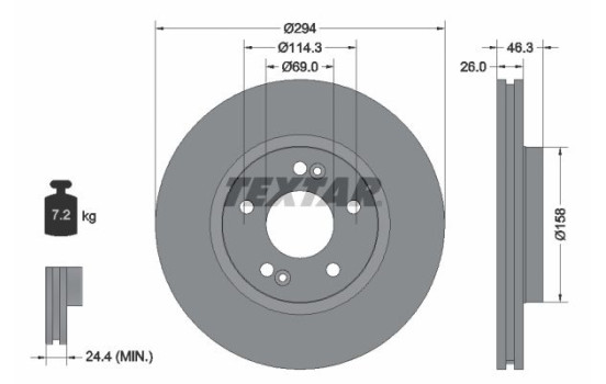 Brake Disc PRO 92136403 Textar