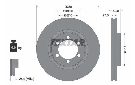 Brake Disc PRO 92136503 Textar