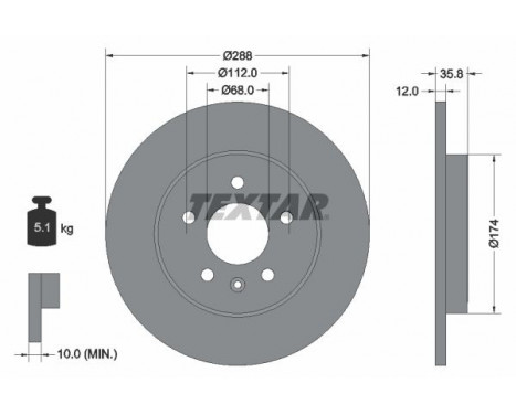 Brake Disc PRO 92137003 Textar