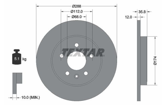 Brake Disc PRO 92137003 Textar