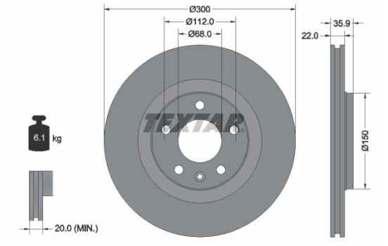 Brake Disc PRO 92137103 Textar