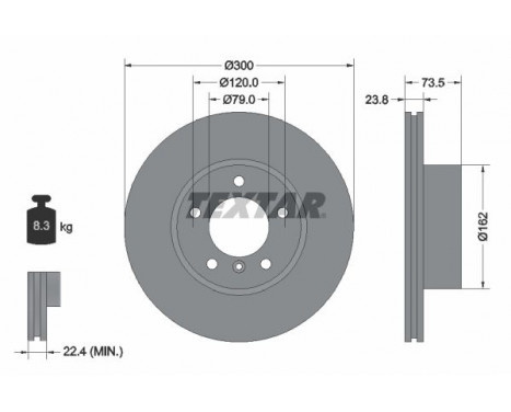 Brake Disc PRO+ 92137705 Textar