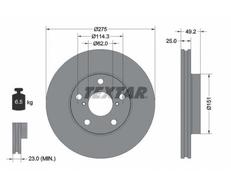 Brake Disc PRO 92139703 Textar