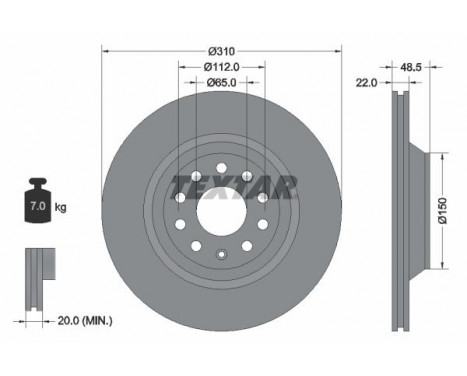 Brake Disc PRO 92140703 Textar