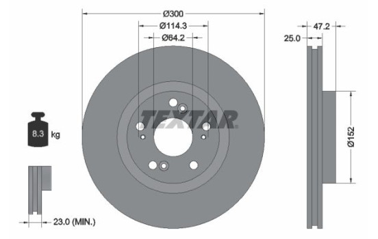 Brake Disc PRO 92140903 Textar