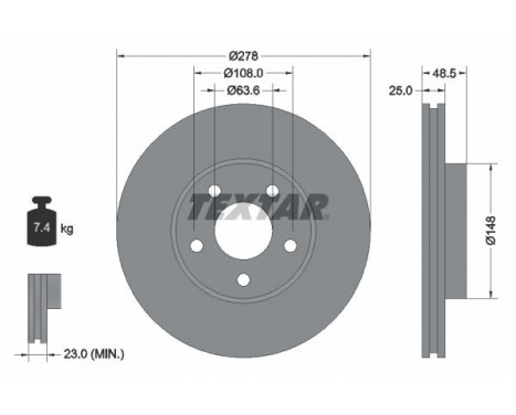 Brake Disc PRO+ 92141205 Textar