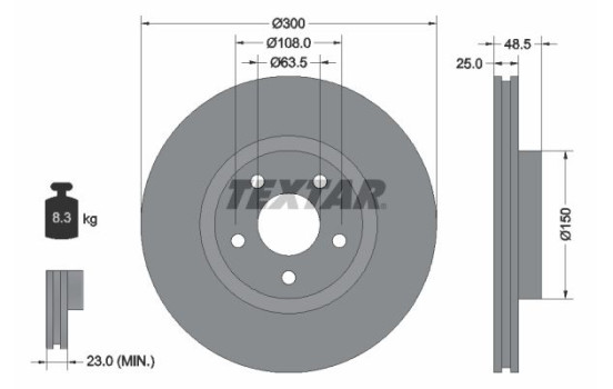 Brake Disc PRO+ 92141305 Textar