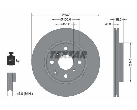 Brake Disc PRO 92141903 Textar