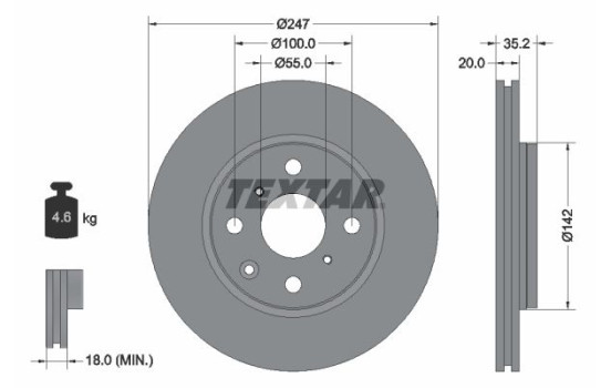 Brake Disc PRO 92141903 Textar