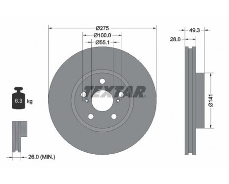 Brake Disc PRO 92142003 Textar