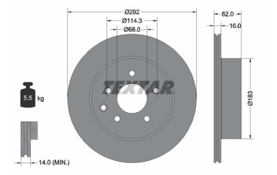 Brake Disc PRO 92144003 Textar