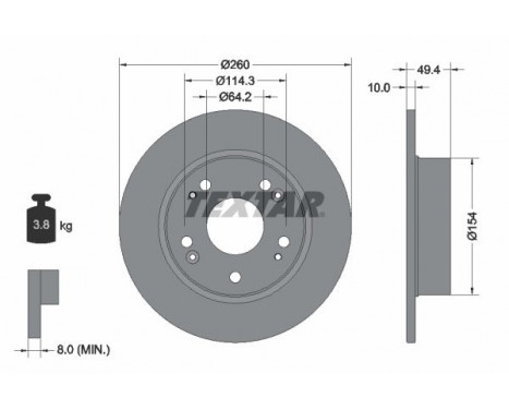 Brake Disc PRO 92144603 Textar