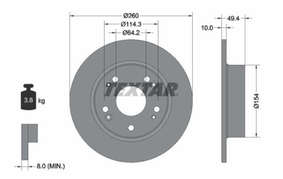 Brake Disc PRO 92144603 Textar