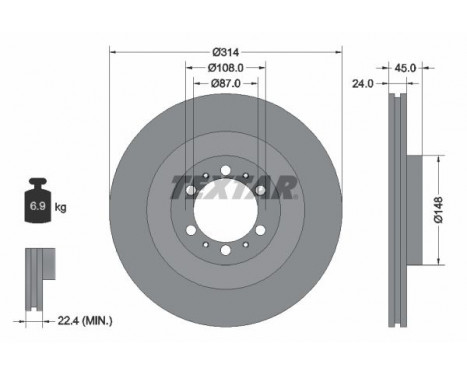 Brake Disc PRO 92144803 Textar