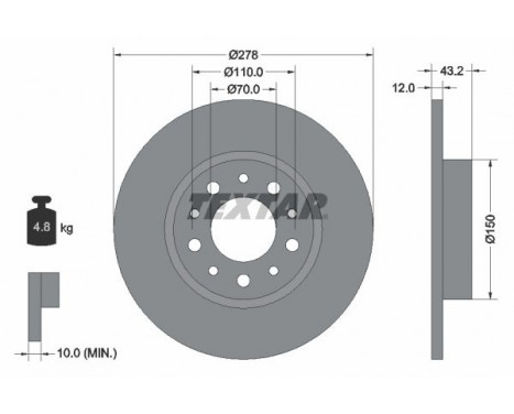 Brake Disc PRO 92145203 Textar