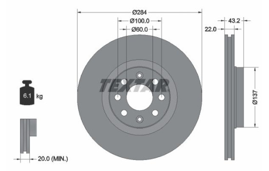 Brake Disc PRO 92145803 Textar
