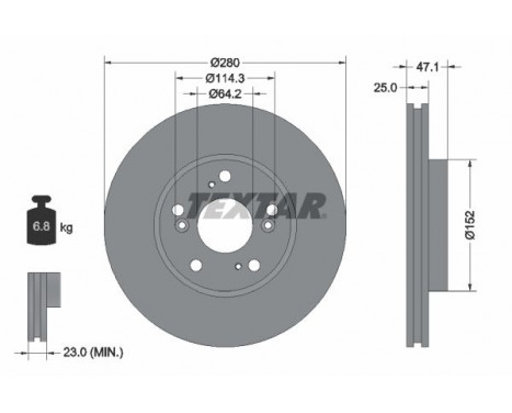 Brake Disc PRO 92146603 Textar