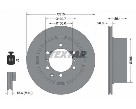 Brake Disc PRO 92146703 Textar