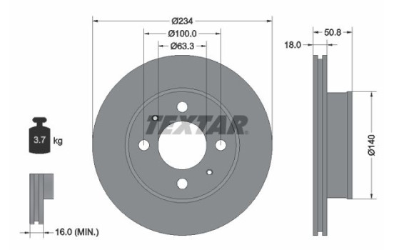 Brake Disc PRO 92146803 Textar