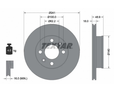 Brake Disc PRO 92147103 Textar