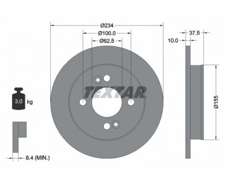 Brake Disc PRO 92147203 Textar