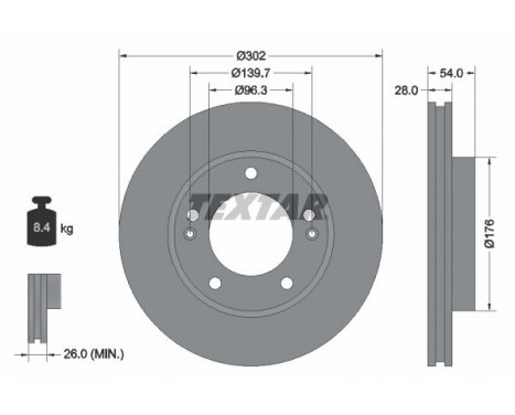 Brake Disc PRO 92147303 Textar