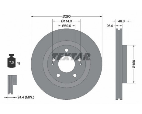 Brake Disc PRO 92148303 Textar