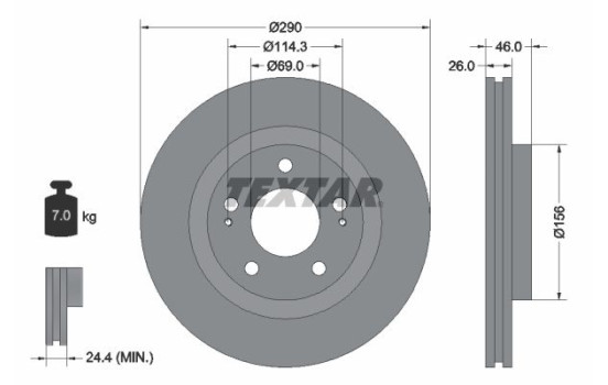 Brake Disc PRO 92148303 Textar
