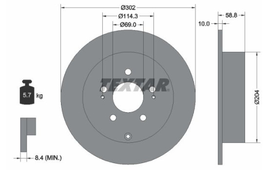 Brake Disc PRO 92148403 Textar