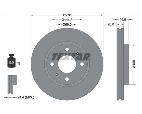 Brake Disc PRO 92148703 Textar