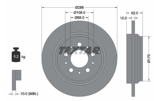 Brake Disc PRO 92149203 Textar