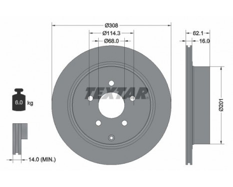 Brake Disc PRO 92149303 Textar